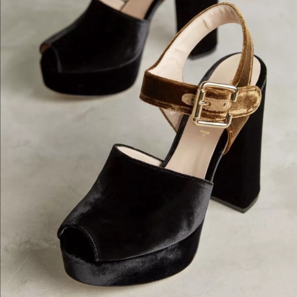 Deimille Black Velvet Platform Heels - SOLD OUT - Picture 2 of 5